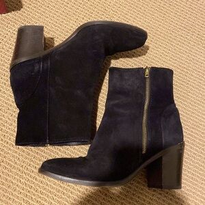 J Crew Black Suede Booties